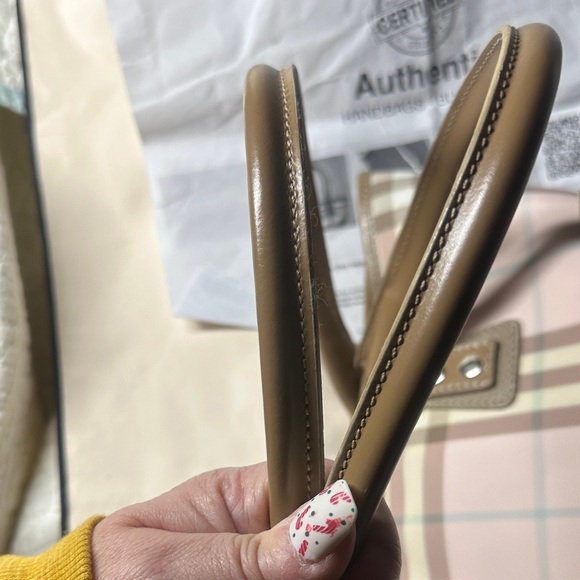 Plaid Pink Beige and Brown Burberry Handbag - Picture 10 of 14